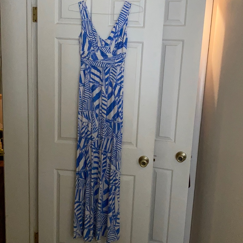 Lilly Pulitzer maxi dress. Blue and white sailboats. Size small